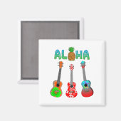 Hawaiian Ukulele Aloha Hawaii Magneet (Voorkant / Achterkant)