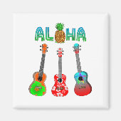 Hawaiian Ukulele Aloha Hawaii Magneet (Voorkant)