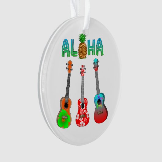 Hawaiian Ukulele Aloha Hawaii Ornament (voorkant)