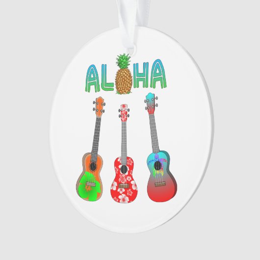 Hawaiian Ukulele Aloha Hawaii Ornament (voorkant)