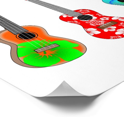 Hawaiian Ukulele Aloha Hawaii Poster (Hoek)