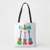 Hawaiian Ukulele Aloha Hawaii Tote Bag (Voorkant)