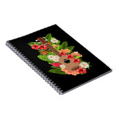 Hawaiian Ukulele Guitar Flowers Hawaii Notitieboek (Rechterzijde)