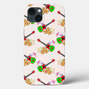 Hawaiian Ukulele Hibiscus Flowers Floral Case-Mate iPhone Case