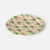 Hawaiian Ukulele Hibiscus Flowers Papieren Bordje (Gekanteld)