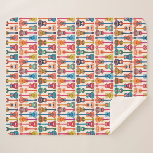 Hawaiian ukulele sherpa deken (Voorkant (horizontaal))