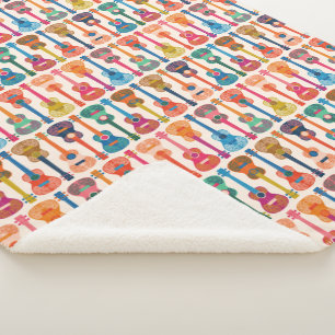 Hawaiian ukulele sherpa deken