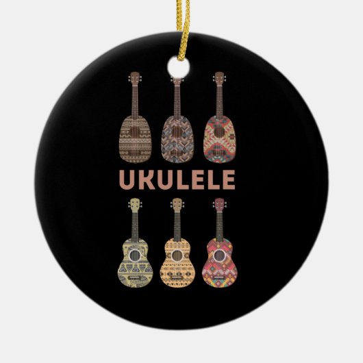 Hawaiian Ukulele types van muziekinstrumenten Keramisch Ornament (Voorkant)