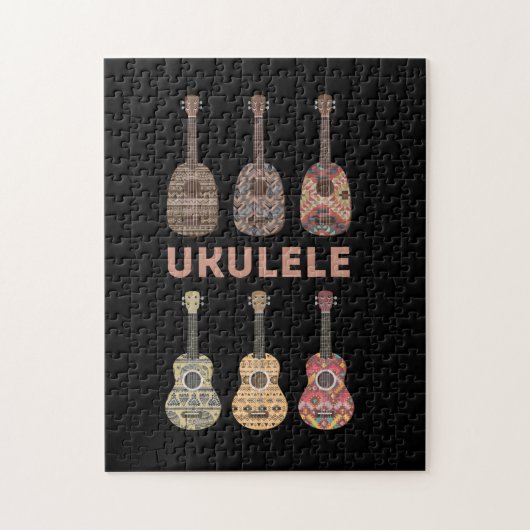 Hawaiian Ukulele types van muziekinstrumenten Legpuzzel (Verticaal)