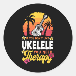 Hawaiian Ukulele Uke als je niet van Ukulele houdt Ronde Sticker