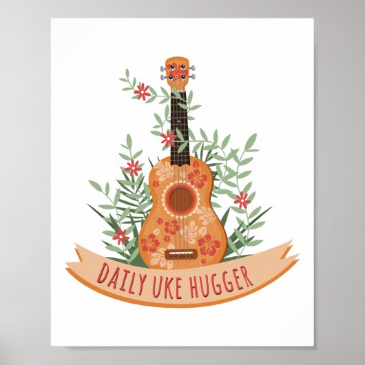 Hawaiian Ukulele Uke Daily Uke Hugger Poster (Voorkant)