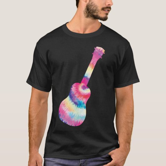 Hawaiian Ukulele Uke Tie Dye Ukulele Waterverf T-shirt (Voorkant)