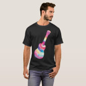 Hawaiian Ukulele Uke Tie Dye Ukulele Waterverf T-shirt (Voorkant volledig)