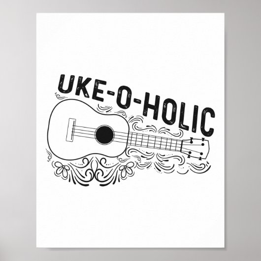 Hawaiian Ukulele Uke Uke-o-holic Poster (Voorkant)