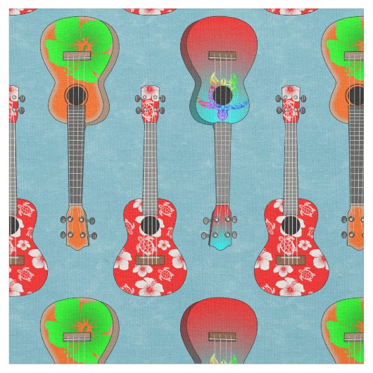 Hawaiian Ukuleles op blauw Stof (Close Up)