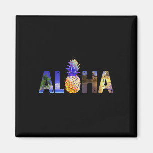 Hawaiian Vacation Pineapple Aloha Hawaii Luau Kost Magneet