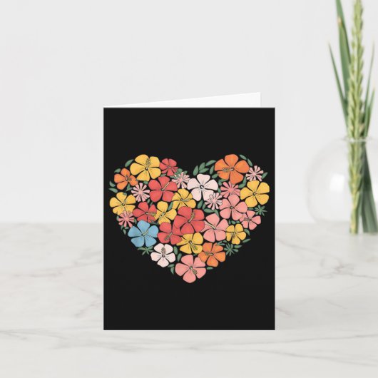Hawaiian Valentijnsdag Hibiscus Flower Heart Trop Kaart (Voorkant)