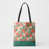 Hawaiian vibe colorful tropical flowers pattern tote bag (Voorkant)