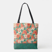 Hawaiian vibe colorful tropical flowers pattern tote bag (Achterkant)