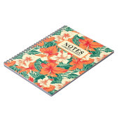 Hawaiian vibe tropische bloemen patroon aangepaste notitieboek (Linkerzijde)