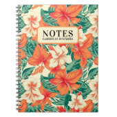 Hawaiian vibe tropische bloemen patroon aangepaste notitieboek (Voorkant)