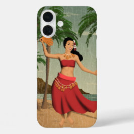 Hawaiian Vintage Hula Briefkaart met depressie iPhone 16 Plus Hoesje