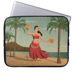 Hawaiian Vintage Hula Briefkaart met depressie Laptop Sleeve