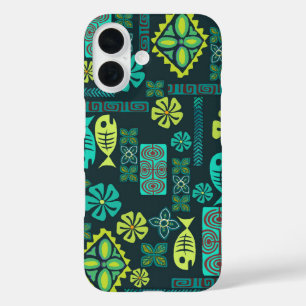 Hawaiian Vis en Bloem Iconen Telefoonhoes iPhone 16 Hoesje