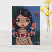 Hawaiian Volcano Fairy Wenskaart Kaart (Gele Bloem)