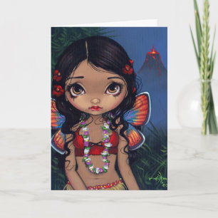 Hawaiian Volcano Fairy Wenskaart Kaart