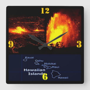 Hawaiian Volcano lava flow Vierkante Klok