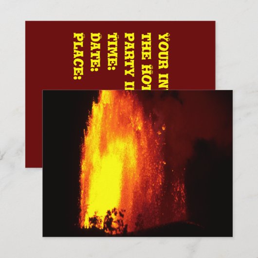 Hawaiian Volcano Lava Uitnodiging (Voorkant / Achterkant)