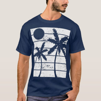 Hawaiian voor  tropische tonijn met palmboomretro t-shirt