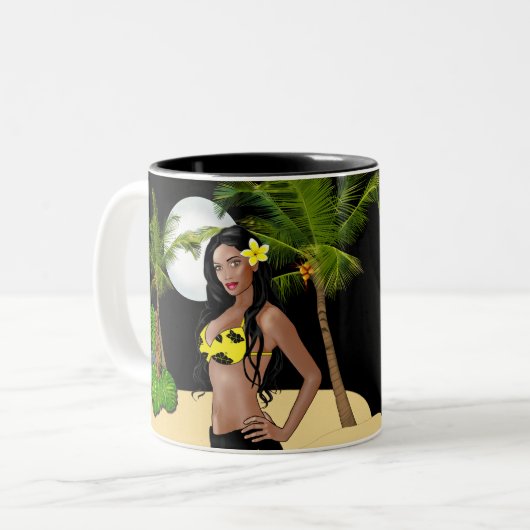 Hawaiian Wahine Pin-up Tiki Night Mokken (Voorkant links)