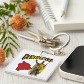 Hawaiian Warrior Chief King Kamehameha Vintage  Sleutelhanger (Voorkant Rechts)