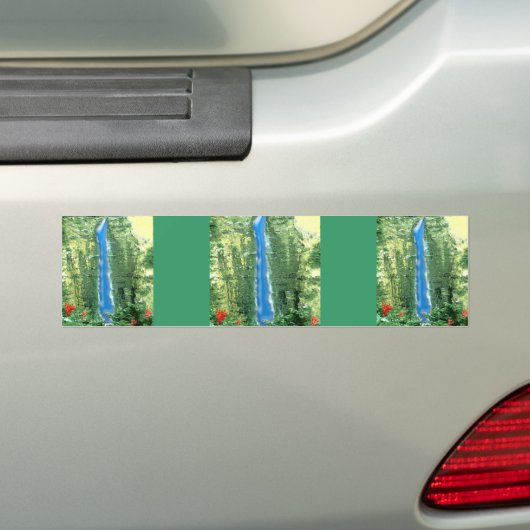 Hawaiian Waterfall Art Bumpersticker (Op auto)