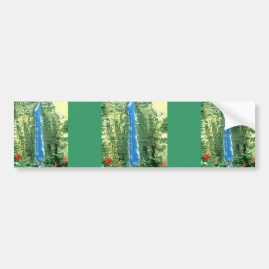 Hawaiian Waterfall Art Bumpersticker (Voorkant)