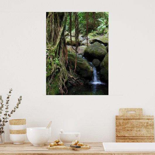 Hawaiian Waterfall Poster (Keuken)