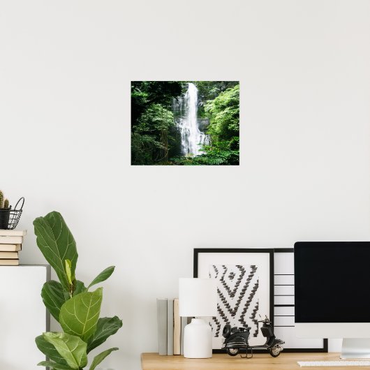 Hawaiian Waterfall Poster (Thuiskantoor)