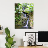 Hawaiian Waterfall Poster (Thuiskantoor)