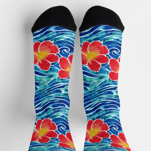 Hawaiian Waves en Flower Surfing Sokken (Top)