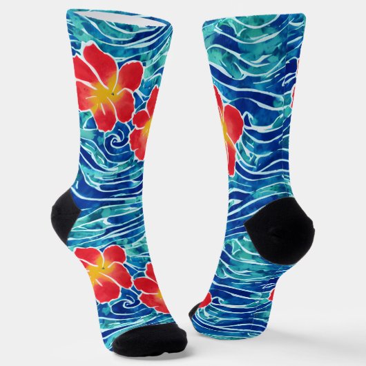 Hawaiian Waves en Flower Surfing Sokken (Gebogen)