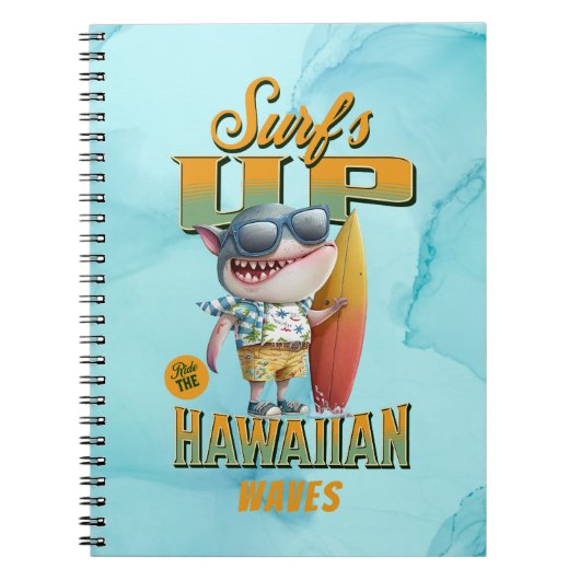 Hawaiian Waves Surf up Pidgin Slang Shark Notitieboek (Voorkant)