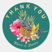 Hawaiian Weddenschap Bedankt Black Ronde Sticker (Voorkant)