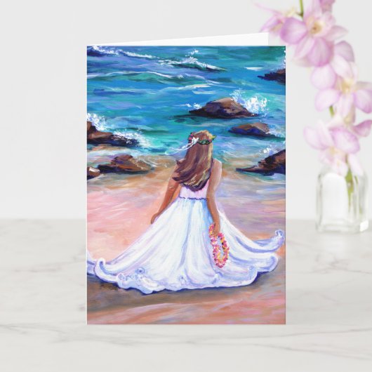 Hawaiian Wedding Aloha Wenskaart Kaart (Orchidee)