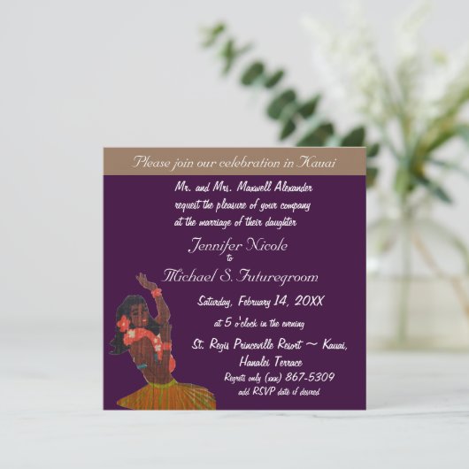 Hawaiian Wedding Celebration Kaart (Staand voorkant)