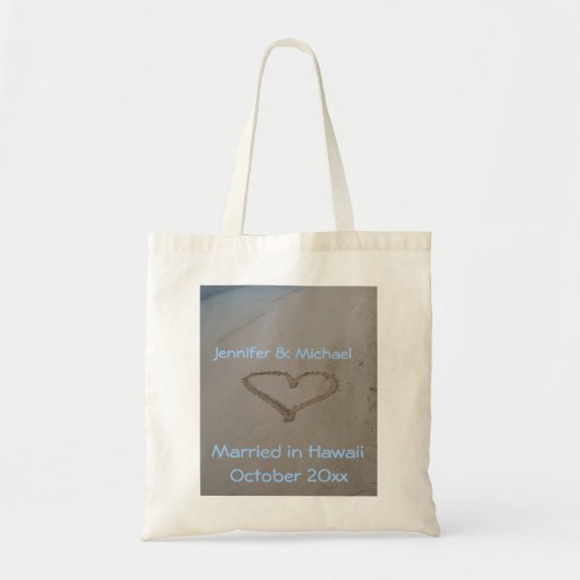 Hawaiian Wedding Heart in zand Tote Bag (Voorkant)