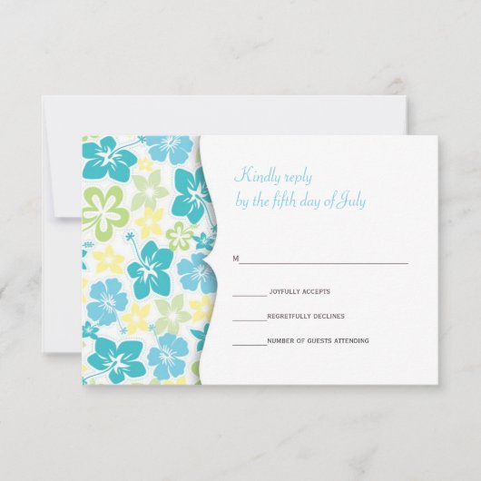 Hawaiian Wedding RSVP-reactiekaart RSVP Kaartje (Voorkant)