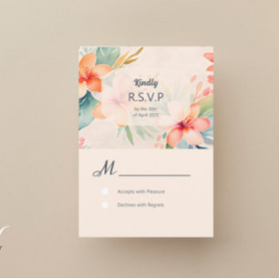 Hawaiian Wedding RSVP Reageer Kaarten