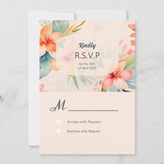 Hawaiian Wedding RSVP Reageer Kaarten (Voorkant)